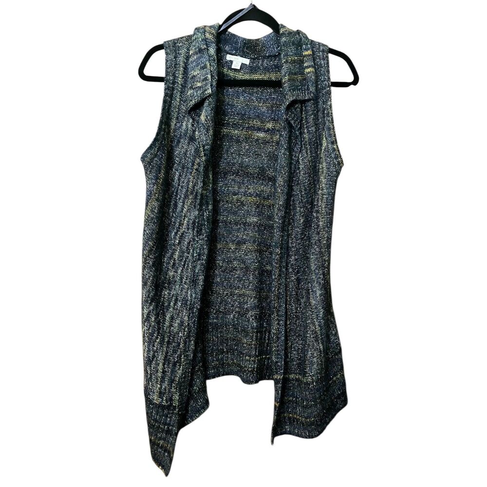 C est. 1946 long line open front collared cardigan sweater vest